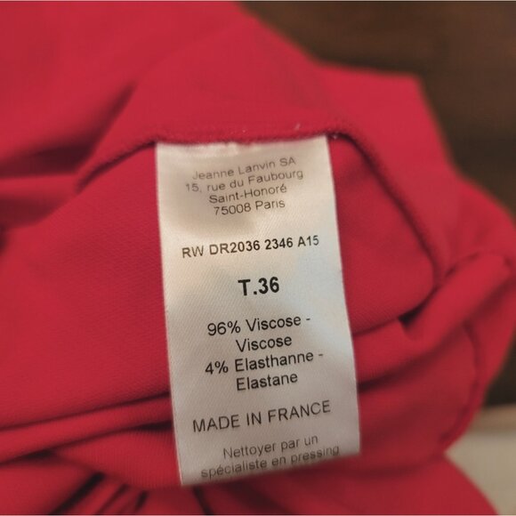 Lanvin Dress - Pink Crepe Loose Fit Twist Front Drape Dress (2015 Designer) - Picture 10 of 10